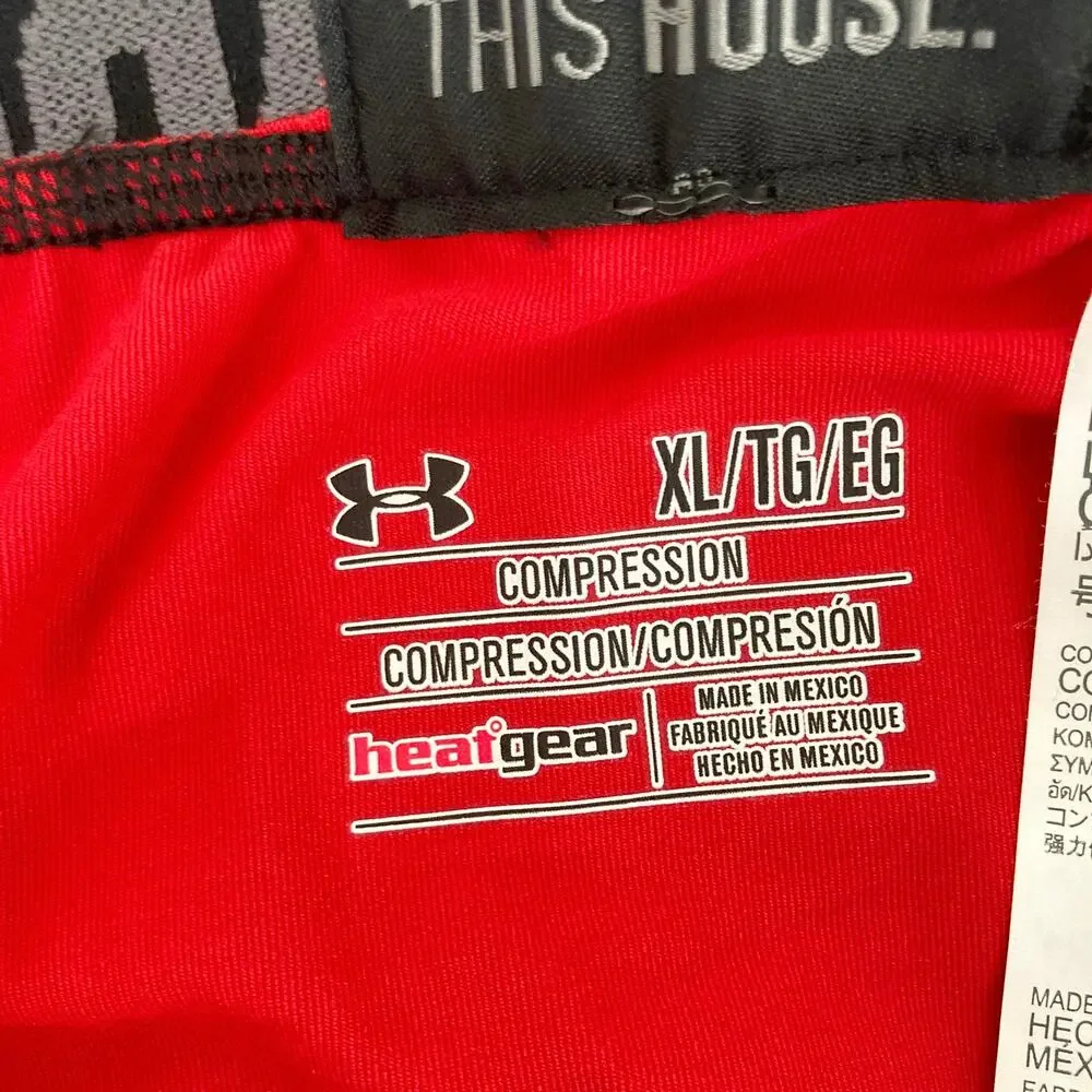 Under Armour Heat Gear Red Compression Leggings Sz XL